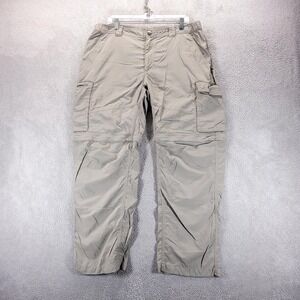 Columbia Pants Mens 38x30 Beige Omni Shade Convertible Hiking Cargo Outdoor